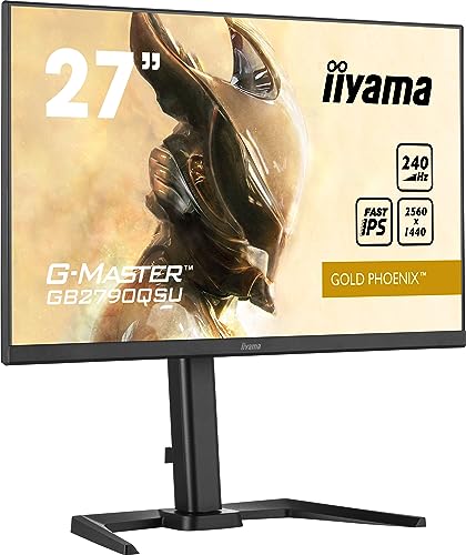 iiyama G-Master Gold Phoenix GB2790QSU-B5 68,5cm, 27" Fast IPS LED Gaming Monitor WQHD HDMI DP USB3.0 1ms 240Hz FreeSync Premium HDR400 Höhenverstellung Pivot schwarz von iiyama