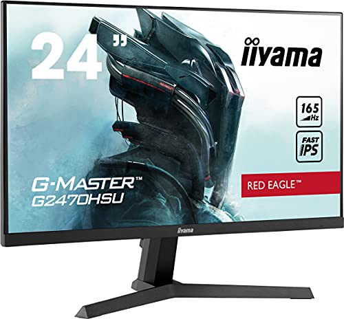 iiyama G-Master Red Eagle G2470HSU-B1 60,5cm 23,8" Fast IPS LED Gaming Monitor Full-HD HDMI DP USB2.0 0,8ms 165Hz FreeSync-Premium schwarz von iiyama