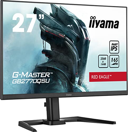 iiyama G-Master Red Eagle GB2770QSU-B5 68,5cm 27" Fast-IPS LED Gaming Monitor WQHD HDMI DP USB3.0 0,5ms 165Hz FreeSync-Premium-Pro Höhenverstellung Pivot schwarz von iiyama