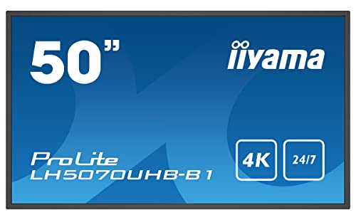 iiyama Prolite LH5070UHB-B1 125.7cm 49.5" Digital Signage Display VA LED Panel 4K UHD HDMI USB2.0 RS-232c RJ45 Mediaplayer Android-OS 24/7 700 cd/m² schwarz von iiyama