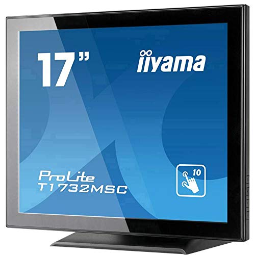 iiyama ProLite T1732MSC-B5X 43 cm (17") LED-Monitor SXGA 10 Punkt Multitouch kapazitiv (VGA, HDMI, DisplayPort) IP54 Front, Glare, schwarz von iiyama