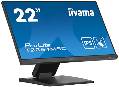 iiyama ProLite T2254MSC-B1AG 54,6cm 21,5" IPS LED-Monitor Full-HD 10 Punkt Multitouch kapazitiv HDMI DP USB 3.0 AntiGlare-Beschichtung Höhenverstellung schwarz von iiyama