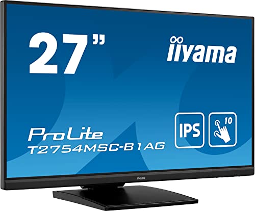 iiyama ProLite T2754MSC-B1AG 68,6cm 27" IPS LED-Monitor Full-HD 10 Punkt Multitouch kapazitiv VGA HDMI USB 3.0 AntiGlare-Beschichtung Höhenverstellung schwarz von iiyama