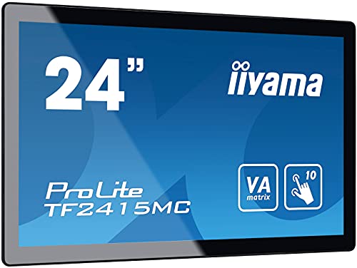 iiyama ProLite TF2415MC-B2 60,5cm 23,8" VA LED-Monitor Full-HD Open Frame 10 Punkt Multitouch kapazitiv VGA HDMI DP IP65 Touch-durch-Glas Ant-Fingerprint schwarz von iiyama