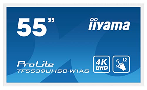 iiyama ProLite TF5539UHSC-W1AG 139cm 55" IPS LED-Monitor 4K UHD Open Frame 15 Punkt Multitouch kapazitiv VGA HDMI DP RS-232c RJ45 7H IP54 AntiGlare Touch-durch-Glass 24/7 von iiyama