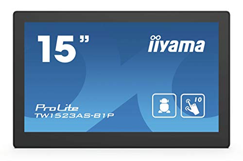 iiyama ProLite TW1523AS-B1P 39,5cm 15,6" LED-Monitor Full-HD 10 Punkt Multitouch kapazitiv HDMI USB2.0 RJ45 Android-OS PoE schwarz von iiyama