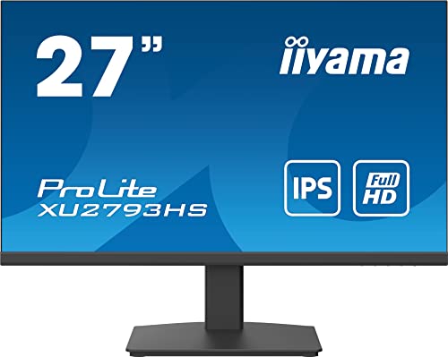 iiyama ProLite XU2793HS-B4 - LED monitor - 27' - 1920 x 1080 Full HD (1080p) @ 75 Hz - IPS - 300 cd/m² - 1000:1-4 ms - HDMI, VGA, DisplayPort - speakers - matte black von iiyama