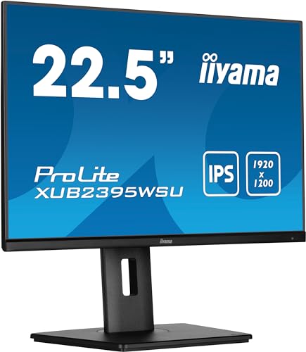iiyama Prolite XUB2395WSU-B5 57cm 22,5" IPS LED-Monitor 16:10 WUXGA VGA HDMI DP USB2.0 Slim-Line Höhenverstellung Pivot FreeSync schwarz von iiyama