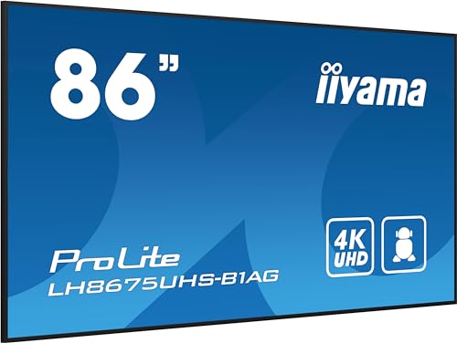 iiyama Prolite LH8675UHS-B1AG 217cm 85,6" Digital Signage Display IPS LED Panel 4K UHD HDMI DP in/Out USB2.0 RS-232c RJ45 Mediaplayer Android-OS WiFi SDM-L Micro-SD 24/7 schwarz iiyama Prolite LH8675UHS-B1AG 217cm 85,6" Digital Signage Display IPS LED Panel 4K UHD HDMI DP in/Out USB2.0 RS-232c RJ45 Mediaplayer Android-OS WiFi SDM-L Micro-SD 24/7 schwarz von iiyama