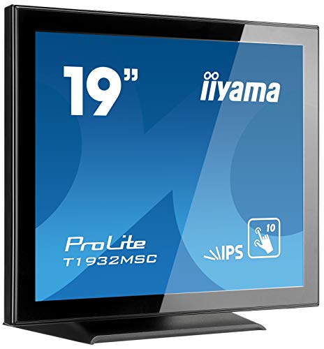 iiyama Prolite T1932MSC-B5AG 48 cm (19") IPS LED-Monitor SXGA 10 Punkt Multitouch kapazitiv (VGA, HDMI, DisplayPort) IP54 Front, Anti Glare Beschichtung, schwarz von iiyama