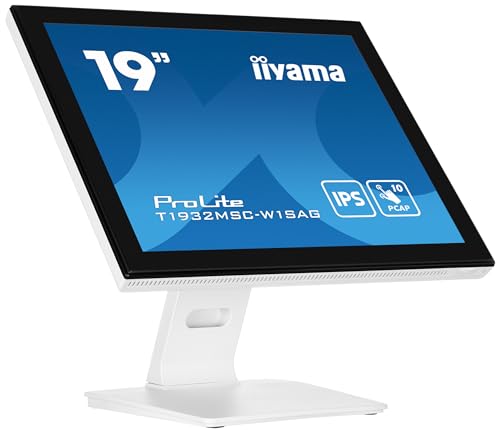 iiyama Prolite T1932MSC-W1SAG 48cm 19" IPS LED-Monitor SXGA 10 Punkt Multitouch kapazitiv VGA HDMI DP Audio-in/Out IP54 Anti-Glare-Beschichtung weiß von iiyama