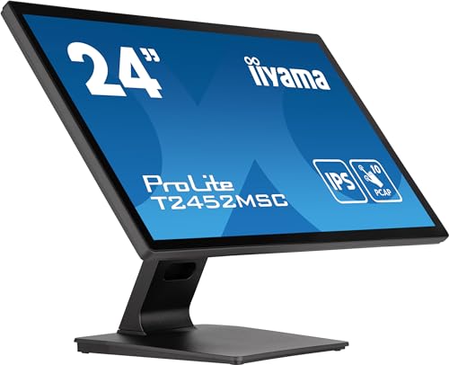iiyama Prolite T2452MSC-B1 60,5 cm 23,8" IPS LED Monitor FullHD 10 Punkt Multitouch kapazitiv HDMI DP USB3.0 7H Anti-Fingerprint schwarz von iiyama