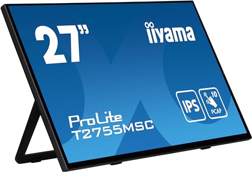 iiyama Prolite T2755MSC-B1 68,6 cm 27" IPS LED-Monitor Full-HD 10 Punkt Multitouch kapazitiv HDMI DP Audio-Out USB3.2 7H Anti-Fingerprint schwarz von iiyama