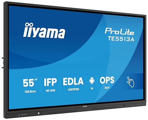 iiyama Prolite TE5513A-B1AG 138.8cm 54.6" IPS LED Large Format Display 4K UHD 40 Touchpunkte PureTouch-IR⁺ HDMI DP USB-C USB3.2 RS-232c RJ45 HDMI-Out 7H OPS WiFi Android 14 OS iiControl NFC AntiGlare iiyama Prolite TE5513A-B1AG 138.8cm 54.6" IPS LED Large Format Display 4K UHD 40 Touchpunkte PureTouch-IR⁺ HDMI DP USB-C USB3.2 RS-232c RJ45 HDMI-Out 7H OPS WiFi Android 14 OS iiControl NFC AntiGlare von iiyama