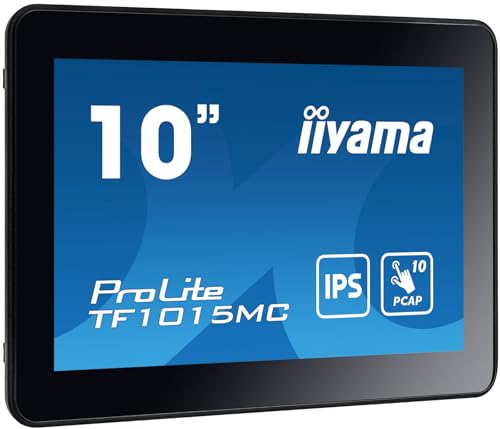 iiyama Prolite TF1015MC-B3 25,7cm 10,1" IPS LED-Monitor WXGA Open Frame 10 Punkt Multitouch kapazitiv VGA HDMI DP RJ45 (LAN) Audio Out IP65 Touch-durch-Glas Ant-Fingerprint 7H schwarz von iiyama