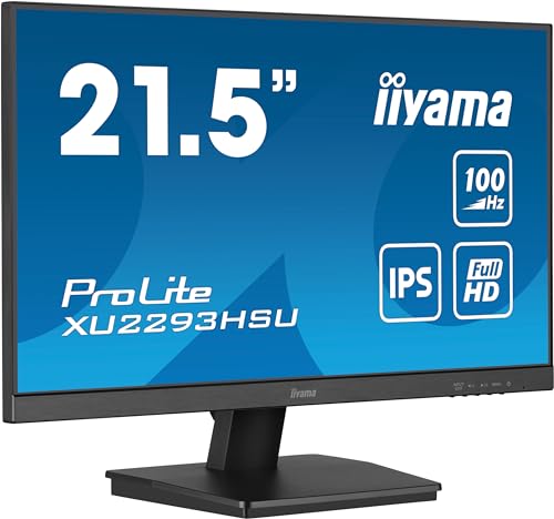 iiyama Prolite XU2293HSU-B6 54,5cm 21,5" IPS LED-Monitor Full-HD 100Hz HDMI DP USB2.0 Slim-Line FreeSync schwarz von iiyama