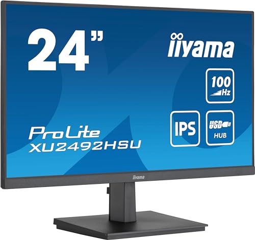 iiyama Prolite XU2492HSU-B6 60,5cm 23,8" IPS LED-Monitor Full-HD 100Hz HDMI DP USB3.2 FreeSync schwarz von iiyama