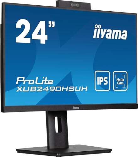 iiyama Prolite XUB2490HSUH-B1 60,5cm 23,8" IPS LED-Monitor HDMI DP USB3.2 Slim-Line Höhenverstellung Pivot Windows Hello Webcam schwarz von iiyama