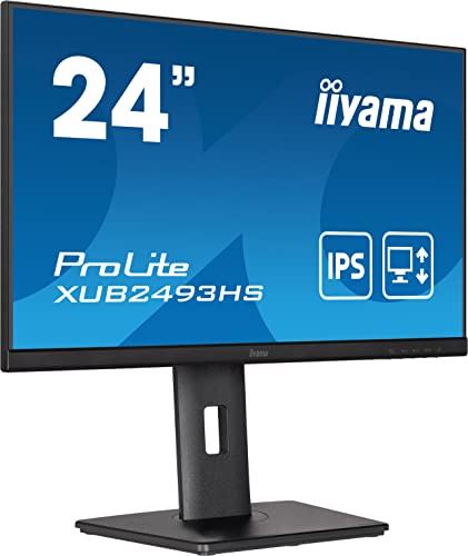 iiyama Prolite XUB2493HS-B5 60,5cm (23,8") IPS LED-Monitor Full-HD (HDMI, DisplayPort) Ultra-Slim-Line, Höhenverstellung, Pivot, schwarz von iiyama