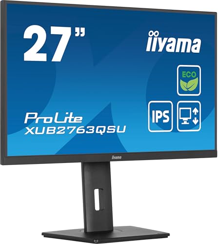 iiyama Prolite XUB2763QSU-B1 68,6cm 27" IPS LED-Monitor WQHD 100Hz HDMI DP USB3.2 Slim-Line Höhenverstellung Pivot Adaptive Sync Energieklasse B schwarz iiyama Prolite XUB2763QSU-B1 68,6cm 27" IPS LED-Monitor WQHD 100Hz HDMI DP USB3.2 Slim-Line Höhenverstellung Pivot Adaptive Sync Energieklasse B schwarz von iiyama