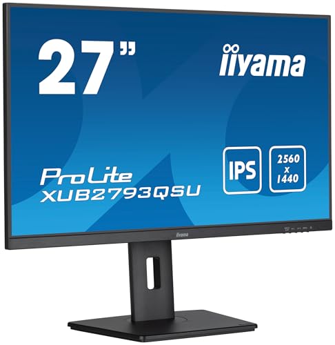 iiyama Prolite XUB2793QSU-B7 68,6cm 27" IPS LED-Monitor WQHD 100Hz HDMI DP USB3.2 Slim-Line Höhenverstellung Pivot Adaptive Sync schwarz von iiyama