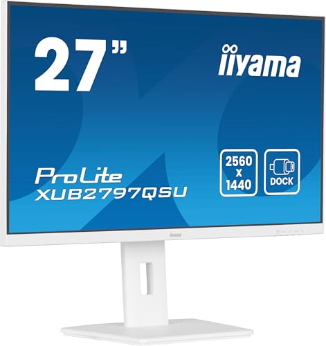 iiyama Prolite XUB2797QSU-W2 68,6cm 27" IPS LED-Monitor WQHD 100Hz HDMI DP USB3.2 Höhenverstellung Pivot Adaptive Sync weiß iiyama Prolite XUB2797QSU-W2 68,6cm 27" IPS LED-Monitor WQHD 100Hz HDMI DP USB3.2 Höhenverstellung Pivot Adaptive Sync weiß von iiyama