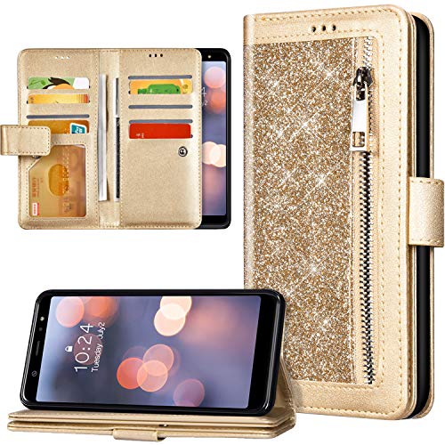 Glitzer Leder Hülle für Galaxy A6 2018 Hülle,Bling Glänzend Glitzer Reißverschluss Brieftasche PU Lederhülle Hülle Cover Ständer Wallet Magnet Handyhülle Schutzhülle für Samsung Galaxy A6 2018,Gold Glitzer Leder Hülle für Galaxy A6 2018 Hülle,Bling Glänzend Glitzer Reißverschluss Brieftasche PU Lederhülle Hülle Cover Ständer Wallet Magnet Handyhülle Schutzhülle für Samsung Galaxy A6 2018,Gold von ikasus