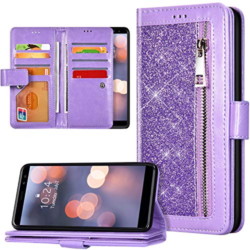 Glitzer Leder Hülle für Huawei Mate 10 Lite Hülle,Bling Glänzend Glitzer Reißverschluss Brieftasche PU Lederhülle Hülle Cover Ständer Wallet Magnet Handyhülle Schutzhülle für Huawei Mate 10 Lite,Lila Glitzer Leder Hülle für Huawei Mate 10 Lite Hülle,Bling Glänzend Glitzer Reißverschluss Brieftasche PU Lederhülle Hülle Cover Ständer Wallet Magnet Handyhülle Schutzhülle für Huawei Mate 10 Lite,Lila von ikasus