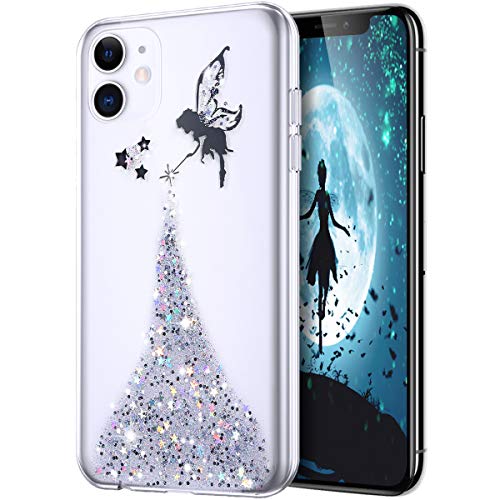 Glitzer Schutzhülle Kompatibel mit iPhone 11 Hülle Glitzer,Bling Glänzend Glitzer Kristall Ster Engel Mädchen TPU Silikon Handy Hülle Tasche Silikon Crystal Case Durchsichtig Schutzhülle,Silber Glitzer Schutzhülle Kompatibel mit iPhone 11 Hülle Glitzer,Bling Glänzend Glitzer Kristall Ster Engel Mädchen TPU Silikon Handy Hülle Tasche Silikon Crystal Case Durchsichtig Schutzhülle,Silber von ikasus