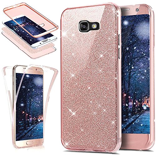 Kompatibel mit Galaxy A7 2017 Hülle Schutzhülle,Full-Body 360 Grad Bling Glänzend Glitzer Durchsichtige TPU Silikon Hülle Handyhülle Tasche Front Cover Schutzhülle für Galaxy A7 2017,Rose Gold Kompatibel mit Galaxy A7 2017 Hülle Schutzhülle,Full-Body 360 Grad Bling Glänzend Glitzer Durchsichtige TPU Silikon Hülle Handyhülle Tasche Front Cover Schutzhülle für Galaxy A7 2017,Rose Gold von ikasus
