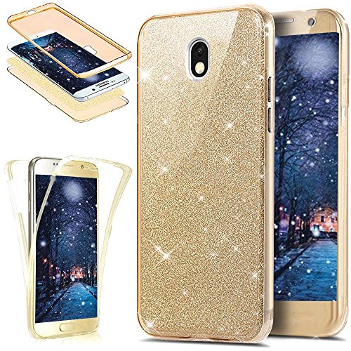 Kompatibel mit Galaxy J5 2017 Hülle Schutzhülle Case,Full-Body 360 Grad Bling Glänzend Glitzer Klar Durchsichtige TPU Silikon Hülle Handyhülle Tasche Front Cover Schutzhülle für Galaxy J5 2017,Gold Kompatibel mit Galaxy J5 2017 Hülle Schutzhülle Case,Full-Body 360 Grad Bling Glänzend Glitzer Klar Durchsichtige TPU Silikon Hülle Handyhülle Tasche Front Cover Schutzhülle für Galaxy J5 2017,Gold von ikasus