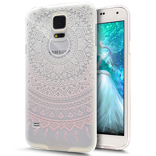Kompatibel mit Galaxy S5 Mini Hülle,Galaxy S5 Mini Schutzhülle,Gemalt Kunst Malerei Handyhülle Silikon TPU Silikon Hülle Handyhülle Tasche Durchsichtig Schutzhülle Mini,Indische Sonne Mandala Blumen Kompatibel mit Galaxy S5 Mini Hülle,Galaxy S5 Mini Schutzhülle,Gemalt Kunst Malerei Handyhülle Silikon TPU Silikon Hülle Handyhülle Tasche Durchsichtig Schutzhülle Mini,Indische Sonne Mandala Blumen von ikasus