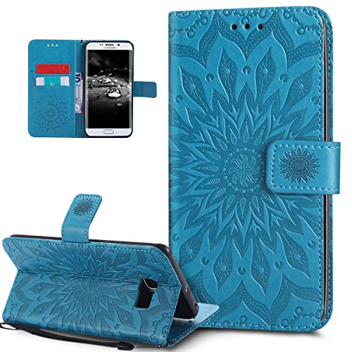 Kompatibel mit Galaxy S6 Edge Plus Hülle,ikasus Prägung Mandala Blumen Sonnenblume Muster PU Lederhülle Flip Hülle Cover Schale Ständer Etui Wallet Tasche Case Schutzhülle für Galaxy S6 Edge Plus,Blau Kompatibel mit Galaxy S6 Edge Plus Hülle,ikasus Prägung Mandala Blumen Sonnenblume Muster PU Lederhülle Flip Hülle Cover Schale Ständer Etui Wallet Tasche Case Schutzhülle für Galaxy S6 Edge Plus,Blau von ikasus