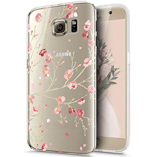 Kompatibel mit Galaxy S6 Hülle,Galaxy S6 Schutzhülle,Kirschblüte Blumen Cherry Blossom Weich TPU Silikon Hülle Handyhülle Tasche Durchsichtig Handy Hülle Schutzhülle für Galaxy S6,Kirschblüte #13 von ikasus