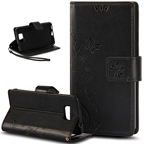 Kompatibel mit Galaxy S7 Edge Hülle,Galaxy S7 Edge Schutzhülle,Malerei Schmetterling PU Lederhülle Flip Hülle Cover Stand Ständer Karten Slot Wallet Tasche Case Schutzhülle für Galaxy S7 Edge,Schwarz Kompatibel mit Galaxy S7 Edge Hülle,Galaxy S7 Edge Schutzhülle,Malerei Schmetterling PU Lederhülle Flip Hülle Cover Stand Ständer Karten Slot Wallet Tasche Case Schutzhülle für Galaxy S7 Edge,Schwarz von ikasus