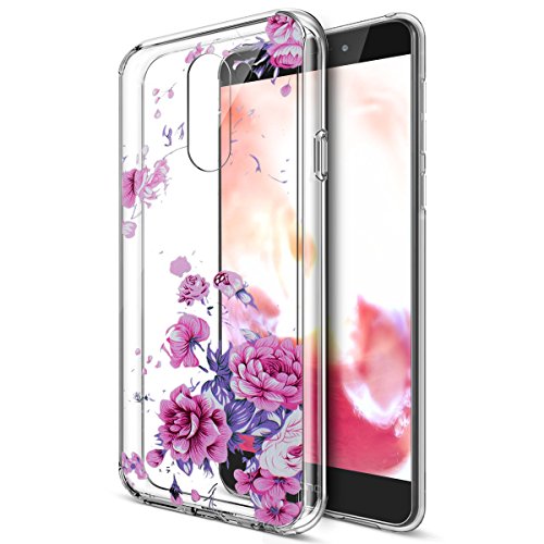 Kompatibel mit Huawei Honor 6X Hülle,Huawei Honor 6X Schutzhülle,Bunte Gemalte Mandala Blumen Transparent TPU Silikon Handyhülle Tasche Silikon Durchsichtig Schutzhülle,Lavendel Pfingstrose Blumen von ikasus