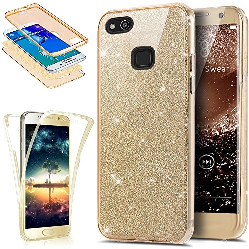 Kompatibel mit Huawei P10 Lite Hülle Schutzhülle Case,Full-Body 360 Grad Bling Glänzend Glitzer Klar Durchsichtige TPU Silikon Hülle Handyhülle Tasche Front Cover Schutzhülle für Huawei P10 Lite,Gold Kompatibel mit Huawei P10 Lite Hülle Schutzhülle Case,Full-Body 360 Grad Bling Glänzend Glitzer Klar Durchsichtige TPU Silikon Hülle Handyhülle Tasche Front Cover Schutzhülle für Huawei P10 Lite,Gold von ikasus