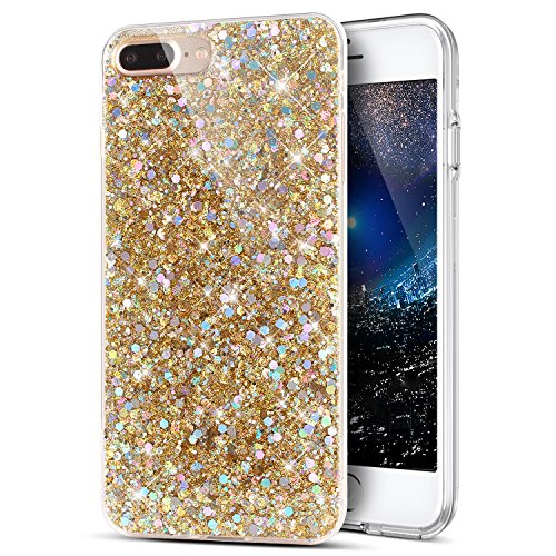Kompatibel mit Hülle iPhone 8 Plus/7 Plus Hülle,Kristall Bling Glänzend Glitzer Kristall Strass Diamant TPU Silikon Hülle Handyhülle Crystal Glitzer Schutzhülle für iPhone 8 Plus/iPhone 7 Plus,Gold Kompatibel mit Hülle iPhone 8 Plus/7 Plus Hülle,Kristall Bling Glänzend Glitzer Kristall Strass Diamant TPU Silikon Hülle Handyhülle Crystal Glitzer Schutzhülle für iPhone 8 Plus/iPhone 7 Plus,Gold von ikasus