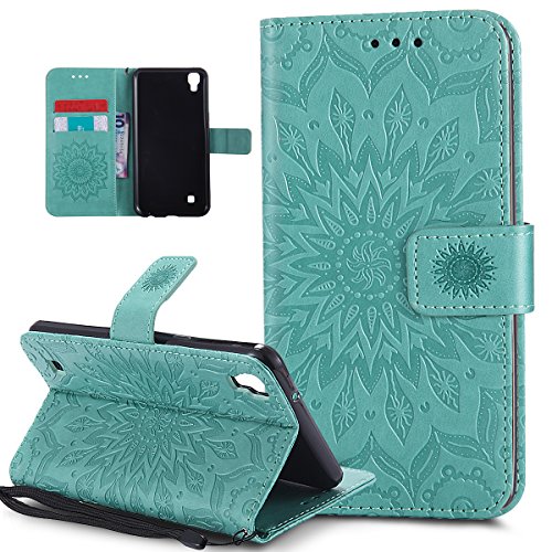 Kompatibel mit LG X Power Hülle,LG X Power Schutzhülle,Prägung Mandala Blumen Sonnenblume Muster PU Lederhülle Flip Hülle Cover Schale Ständer Etui Wallet Tasche Case Schutzhülle für LG X Power,Grün Kompatibel mit LG X Power Hülle,LG X Power Schutzhülle,Prägung Mandala Blumen Sonnenblume Muster PU Lederhülle Flip Hülle Cover Schale Ständer Etui Wallet Tasche Case Schutzhülle für LG X Power,Grün von ikasus