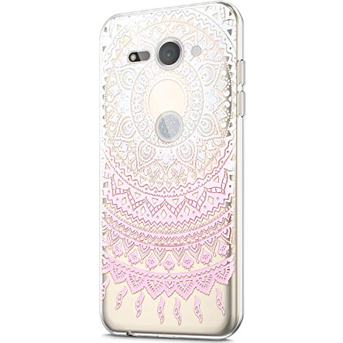 Kompatibel mit Schutzhülle Sony Xperia XZ2 Compact Hülle mit Kunst gemaltes Design Muster Transparent TPU Silikon Handyhülle Durchsichtige Schutzhülle Crystal Clear Case Tasche,Rosa Mandala blumen Kompatibel mit Schutzhülle Sony Xperia XZ2 Compact Hülle mit Kunst gemaltes Design Muster Transparent TPU Silikon Handyhülle Durchsichtige Schutzhülle Crystal Clear Case Tasche,Rosa Mandala blumen von ikasus