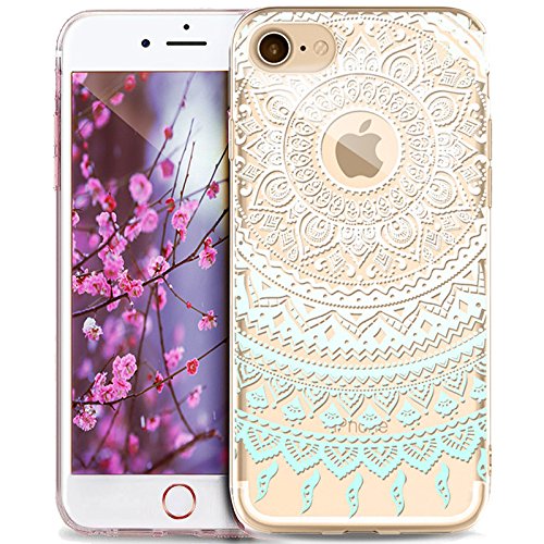Kompatibel mit iPhone 6S Hülle,iPhone 6 Hülle,Indische Sonne Muster Handyhülle Silikon TPU Silikon Hülle Handyhülle Tasche Durchsichtig Schutzhülle für iPhone 6/6S Hülle,Mandala Spitze Blumen #5 von ikasus