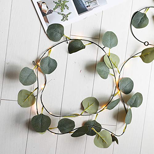 ikasus Künstliche Efeu Girlande mit LED-Licht, Hängend Grün Eukalyptus Blatt Rebe Lichterketten, 100 LED, für Haus, Küche, Garten, Büro, Hochzeit, Dekoration, Wohnung, Balkon ikasus Künstliche Efeu Girlande mit LED-Licht, Hängend Grün Eukalyptus Blatt Rebe Lichterketten, 100 LED, für Haus, Küche, Garten, Büro, Hochzeit, Dekoration, Wohnung, Balkon von ikasus