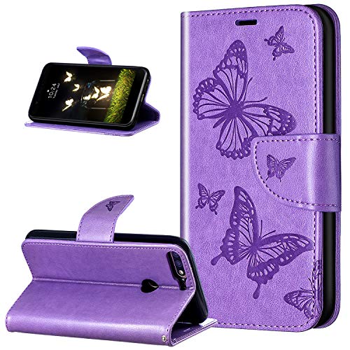 Leder Handyhülle für Huawei Y7 2018 Hülle,Relief Prägung Malerei Schmetterling PU Lederhülle Hülle Cover Ständer Wallet Tasche Case Leder Flip Schutzhülle für Huawei Y7 2018/ Y7 Prime 2018,Lila Leder Handyhülle für Huawei Y7 2018 Hülle,Relief Prägung Malerei Schmetterling PU Lederhülle Hülle Cover Ständer Wallet Tasche Case Leder Flip Schutzhülle für Huawei Y7 2018/ Y7 Prime 2018,Lila von ikasus