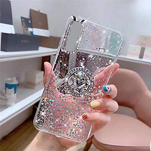 Silikon Hülle für Huawei P20 Pro Hülle,Bling Diamant Ring Ständer Glänzend Glitzer Pailletten Durchsichtig Kristallklar TPU Silikon Handyhülle Case Tasche Schutzhülle für Huawei P20 Pro,Klar Silikon Hülle für Huawei P20 Pro Hülle,Bling Diamant Ring Ständer Glänzend Glitzer Pailletten Durchsichtig Kristallklar TPU Silikon Handyhülle Case Tasche Schutzhülle für Huawei P20 Pro,Klar von ikasus