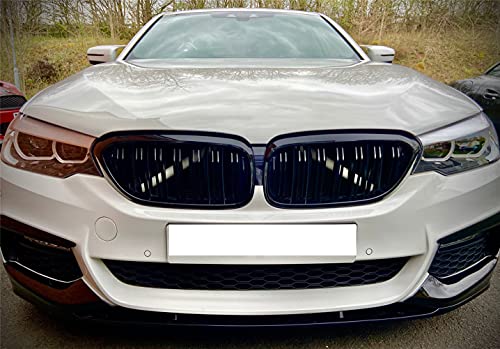 ikasus Auto Grill Kühlergrill Einsätze für F07 F10 F11 F18,Sport Kühlergrill Frontgrill Farbige Kühlergrilleinsatz Zierabdeckungen Auto Sport Styling Dekoration Zubehör für 5 Serie 2010-2017, Weiß von ikasus