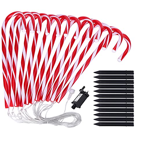 ikasus Weihnachten LED Zuckerstangen Lichterketten,12 Stück Weihnachtsweg Marker,Gartenstäbe Zuckerstange,Batteriebetrieben Wasserdicht Weihnachtssbeleuchtung für den Garten,Weihnachtsdeko Außen ikasus Weihnachten LED Zuckerstangen Lichterketten,12 Stück Weihnachtsweg Marker,Gartenstäbe Zuckerstange,Batteriebetrieben Wasserdicht Weihnachtssbeleuchtung für den Garten,Weihnachtsdeko Außen von ikasus