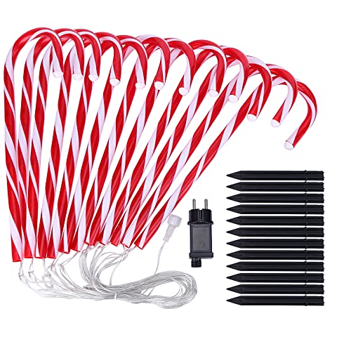 ikasus Weihnachten LED Zuckerstangen Lichterketten,12 Stück Weihnachtsweg Marker,Gartenstäbe Zuckerstange,Batteriebetrieben Wasserdicht Weihnachtssbeleuchtung für den Garten,Weihnachtsdeko Außen ikasus Weihnachten LED Zuckerstangen Lichterketten,12 Stück Weihnachtsweg Marker,Gartenstäbe Zuckerstange,Batteriebetrieben Wasserdicht Weihnachtssbeleuchtung für den Garten,Weihnachtsdeko Außen von ikasus