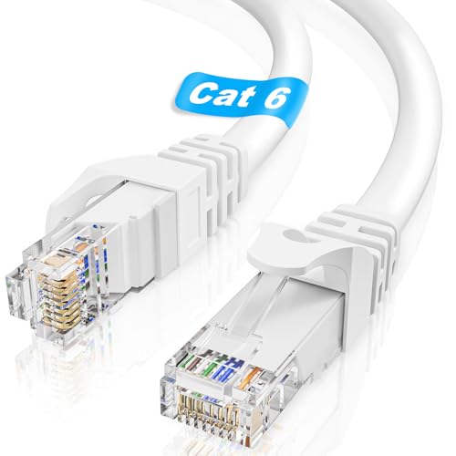 Cat 6 LAN Kabel 5 Meter, Netzwerkkabel 5m Hochgeschwindigkeits Ethernet Kabel Indoor, 23AWG Gigabit RJ45 Internet Kabel UTP 250MHZ Wasserdicht Datenkabel für Modem, PS4/5, Router, Modem (5 Clips) von ikbc
