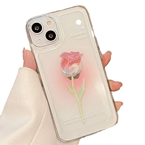 Fashion Tulip Rose Flower Floral Soft Shockproof Compatible with iPhone Case (for iPhone 13,Rose) von ikoopetu