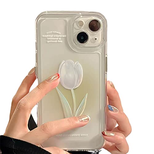 Fashion Tulip Rose Flower Floral Soft Shockproof Compatible with iPhone Case (for iPhone 14,Tulip) von ikoopetu
